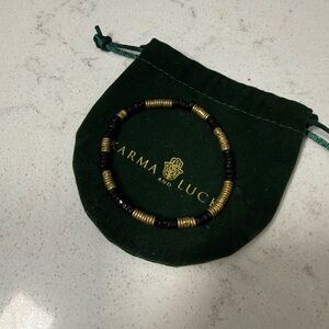 Karma and Luck onyx and 18k gold plated bracelet